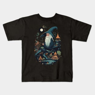 Whimsical Wizard at Night - Fantasy Kids T-Shirt